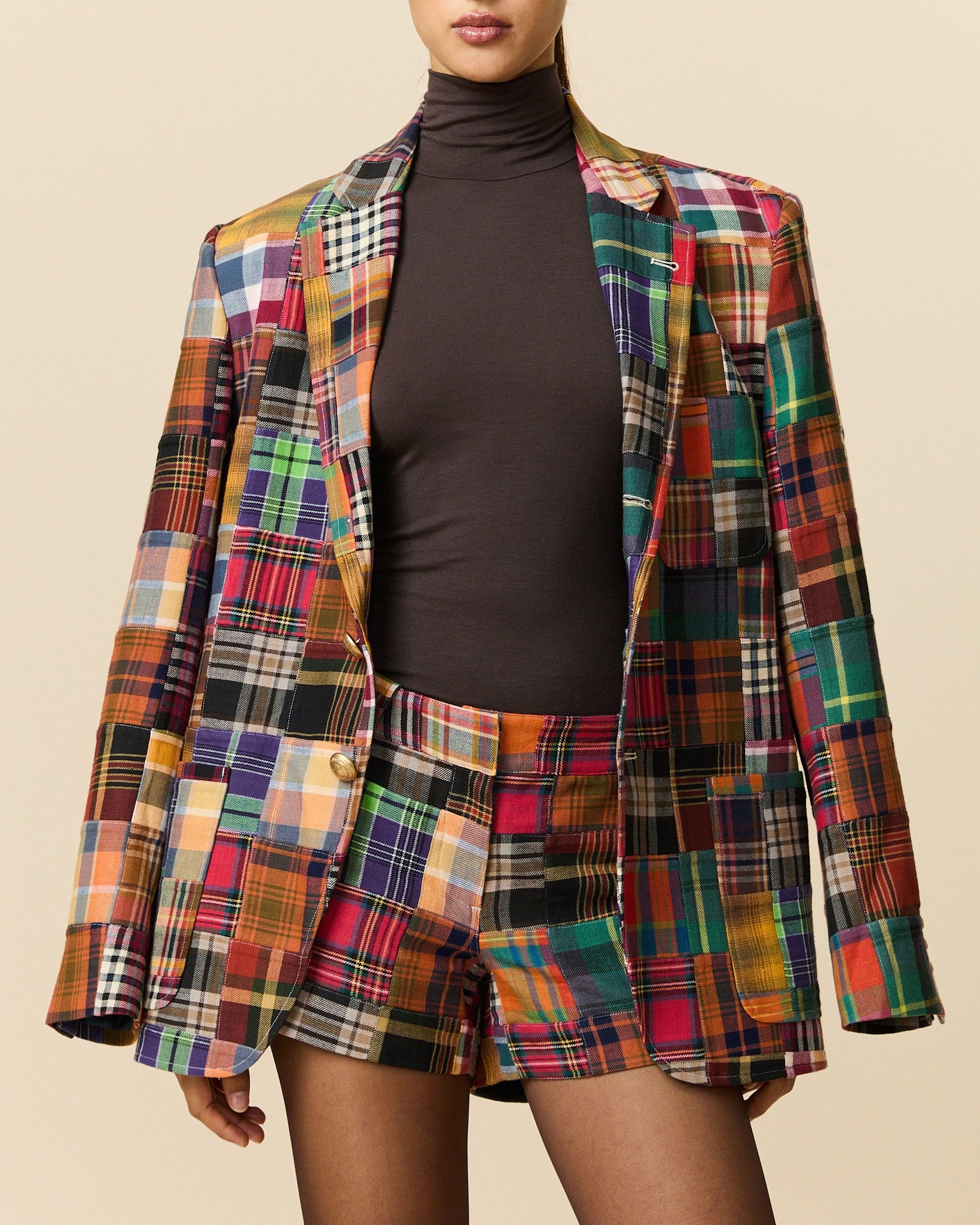 Women's Twill Patchwork Shorts University Patchwork - Image 6