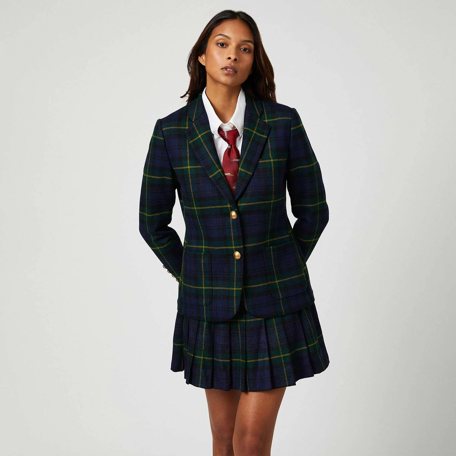 Women's Wool Pleated Mini Skirt Gordon Modern - Image 4