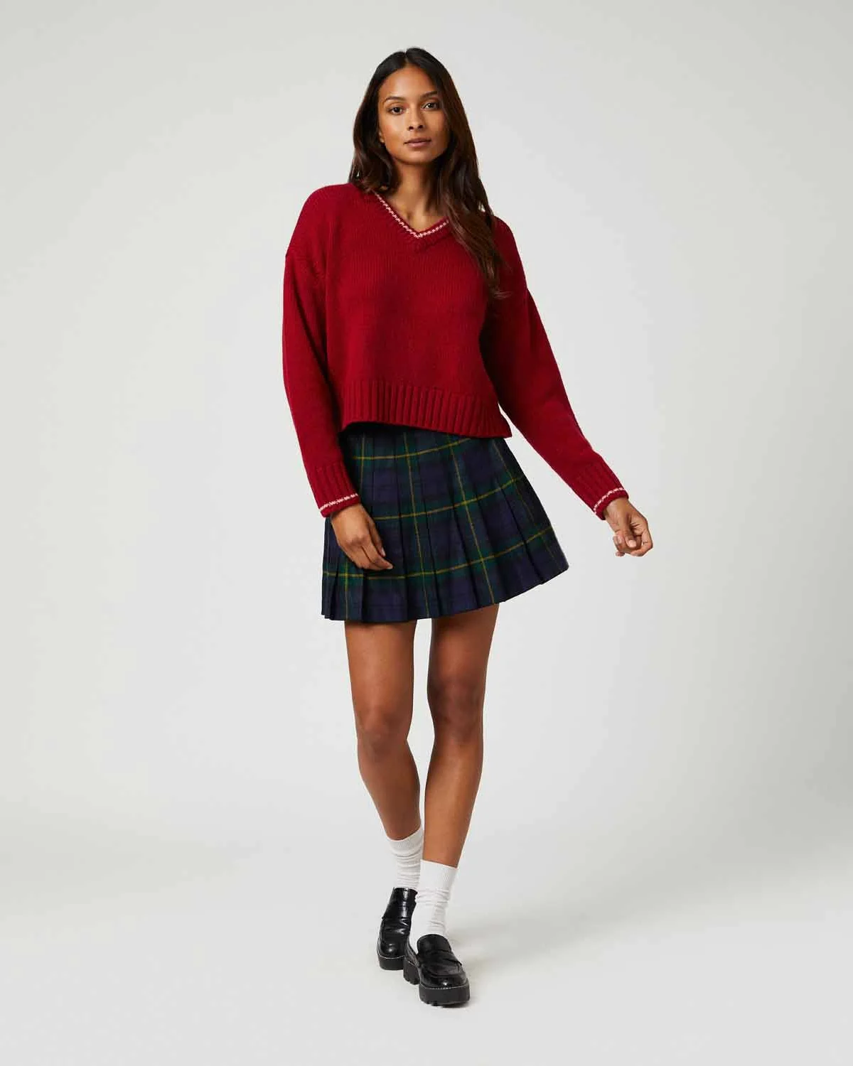 Women's Wool Pleated Mini Skirt Gordon Modern - Image 7
